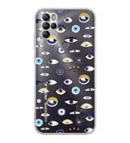 PrintiFy General Mobile GM 21 Pro ile Uyumlu Nazar Boncuğu 2  Kamera Korumalı Şeffaf Silikon Kılıf