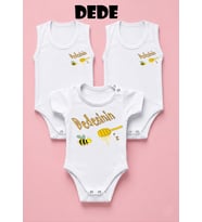 NSR Tasarım Hediye Dede Seri Baskılı Yazılı Kız Bebek Body Zıbın Çoklu Seriler