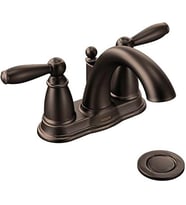 Moen 6610Orb Brantford Çift Kulplu Low Arc Banyo Lavabo Gider Montaj, Yağ Ile Ovulmuş Bronz