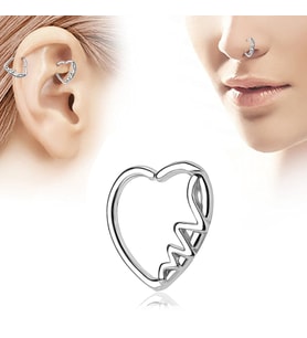 Chavin Bayan Kalp Kulak Kıkırdak Burun Piercing Küpe en59