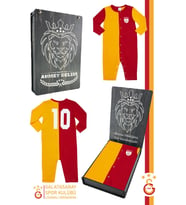 Galatasaray Orijinal Lisanslı Uzun Kol Bebek Tulum Kişiye Özel Hediyelik Kutulu (Sarı-Kırmızı)