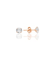 Gümüş zirkon taşlı,rose yuvarlak kesim 5 mm tektaş küpe SGTL12746ROSE