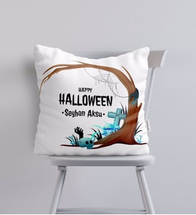 BK Gift Kişiye Özel Happy Halloween Tasarımlı Yastık-17