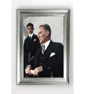 Gümüş Çerçeveli Atatürk Tablo cv1325
