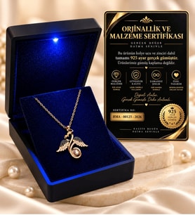 Premium Işıklı Kutuda 925 Ayar Gümüş Rose Sevgi Meleği 100 Dilde Seni Seviyorum Kolye