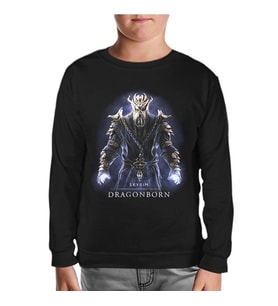 Skyrim - Dragonborn Siyah Çocuk Sweatshirt