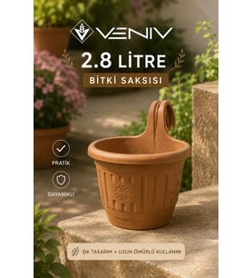 2.8 Litre Askılı Balkon Saksısı – Dayanıklı ve Şık Tasarım