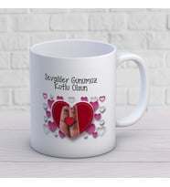 Kişiye Özel Sevgili Temalı Hediyelik Kupa Bardak 1 Adet (Beyaz)