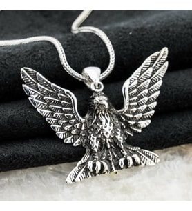 Kartal Simgeli 925 Ayar Gümüş Erkek Kolye