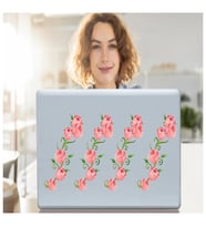 DEFTER STİCKER,LAPTOP STİCKER PEMBE GÜLLÜ PVC 70X50X0,5CM