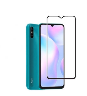 Xiaomi Redmi 9A Ekran Koruyucu Full Tam Kaplayan Kavisli Tempered Cam (Siyah)