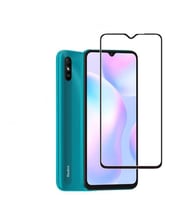 Xiaomi Redmi 9A Ekran Koruyucu Full Tam Kaplayan Kavisli Tempered Cam (Siyah)