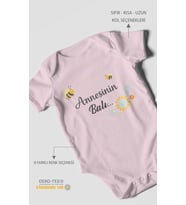 Annesinin Balı Kısa Kollu Bebek Body %100 Pamuk