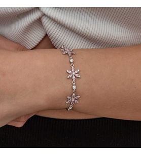 Aya Diamond Gümüş Pembe Sedef Taşlı Anne Çocuk Sevgisi Kolye