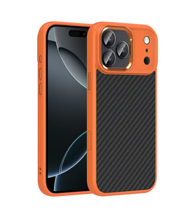 Apple iPhone 17 Pro Kılıf M-Safe Şarj Özellikli Karbon Fiber Dizayn Truva Kapak