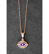 Bella Gloria Nazarlı Göz Rose Gümüş Kolye (TGK0323)