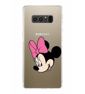 Samsung Galaxy Note 8  Kamera Korumalı Kapak Minnie Mouse Tasarımlı  Şeffaf  Kılıf
