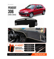 PEUGEOT 306 (1993-2002) Uyumlu Torpido Örtüsü Torpido Kılıfı - Siyah Bej