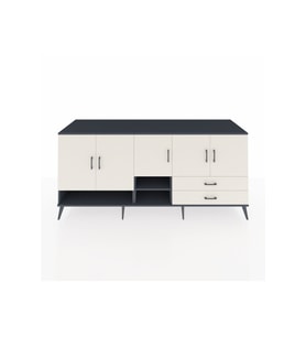 Kronos Konsol 6 Raflı 2 Çekmeceli 5 Kapaklı 220x59x99 Antrasit-Aytaşı/Aytaşı
