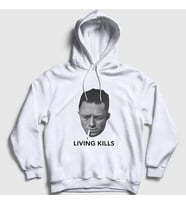 Presmono Unisex Beyaz Living Kills Albert Camus Kapüşonlu Sweatshirt 554098tt