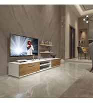 Decoraktiv Eko 4 Mdf Dvd Tv Ünitesi Tv Sehpası - Beyaz Pera (Beyaz - Pera)