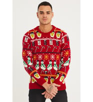 Erkek Kırmızı Christmas Yılbaşı Kazağı