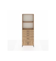 Arges Dolap 2 Raflı 4 Çekmeceli 2 Kapaklı 88x30x243 Çam-Çam