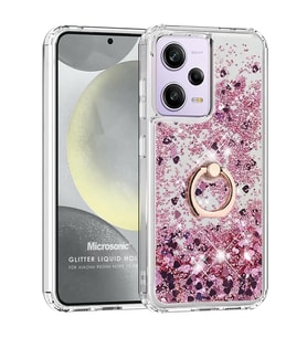 Microsonic Xiaomi Redmi Note 12 Pro Plus 5G Kılıf Glitter Liquid Holder Pembe (Pembe)