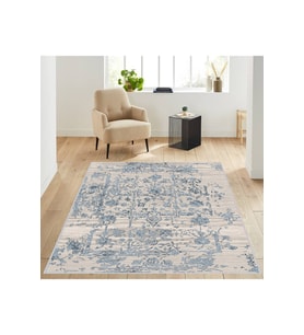Rovigo Home Dijital Baskı Yıkanabilir Kaymaz Taban Salon Halısı RVG1322 160x230 cm (Mavi)