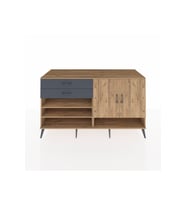 Kronos Konsol 4 Raflı 2 Çekmeceli 2 Kapaklı 176x59x99 Çam-Çam/Antrasit