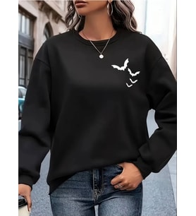 AMOR FACE ÖZEL TASARIM BEYAZ YARASALAR BASKILI OVERSİZE ŞIK KADIN SWEATSHIRT
