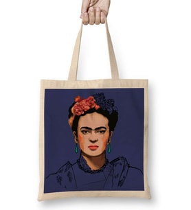 Frida Kahlo 5 Bez Çanta Uzun Saplı
