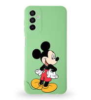 Samsung Galaxy A04s Uyumlu Lansman Kılıf Altı Kapalı İçi Kadife  Mickey Mouse-D Tasarımlı  Kapak (Şeffaf)