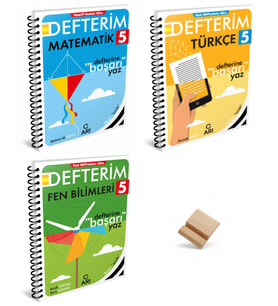 Arı 5. Sınıf Maarif Matematik Türkçe ve Fen Bilimleri Defterim 3lü Set + Telefon Standı