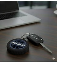 Renault Uyumlu Özel Tasarım Araba Anahtarlığı - Premium Hafif ve Dayanıklı Anahtarlık (Mavi)