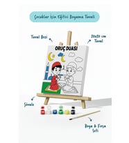 Oruç Duası Çocuklar İçin Eğitici Boyama Tuvali (Şövaleli)