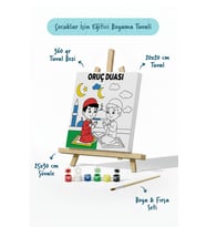 Oruç Duası Çocuklar İçin Eğitici Boyama Tuvali (Şövaleli)