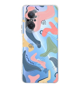 Huawei Nova 9 Se Uyumlu Kamera korumalı Kapak Abstract Tasarımlı  Şeffaf Kılıf