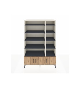 Hyperion Dolap 10 Raflı 3 Kapaklı 132x44x195 Aytaşı-Çam/Antrasit