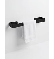 40 Cm Yapışkanlı Havlu Askısı Metal Havluluk Delmeden Montaj Banyo Havlu Askılığı Mutfak Havlu Tutucu Lavabo Yanı Havlu Askısı Siyah Duvar Havluluk (Siyah)