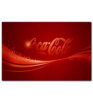 Cakatabloo Coca Cola Logo Kırmızı Zemin MDF Tablo