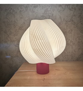 Dekoratif Abajur Modern Masa Lambası Beyaz-Pembe