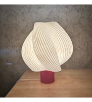 Dekoratif Abajur Modern Masa Lambası Beyaz-Pembe
