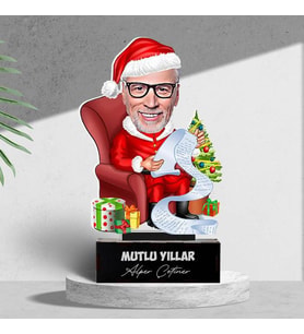 Kişiye Özel Yılbaşı Keyfi Erkeğe Özel Karikatürlü Biblo