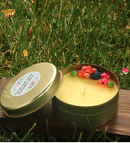 Organik Doğal Hanımeli Kokulu Soya Wax El Yapımı Metal Kutulu Mum 100 Cc