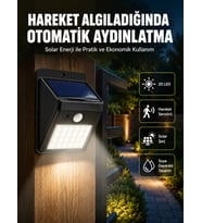 Hareket Algılamalı Solar LED Güvenlik Lambası Yeni Nesil