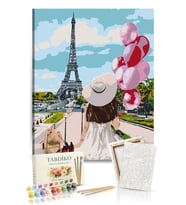 Sayılarla Boyama Seti 40 x 50 cm Tuval Şasesine Gerili Paristeki Balon