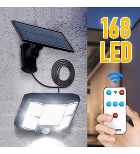 UpWay Solar 168 LED Güneş Enerjili Kumandalı Kablolu 3 Modlu Duvar Lambası