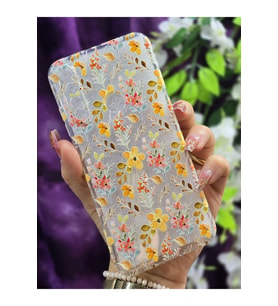 Xiaomi Redmi Note 8 Uyumlu Renkli Çiçekler Desenli Şeffaf Telefon Kılıfı