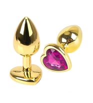 Fastieshop Kalp Mücevherli Çelik Gold  Plug - Orta Boy